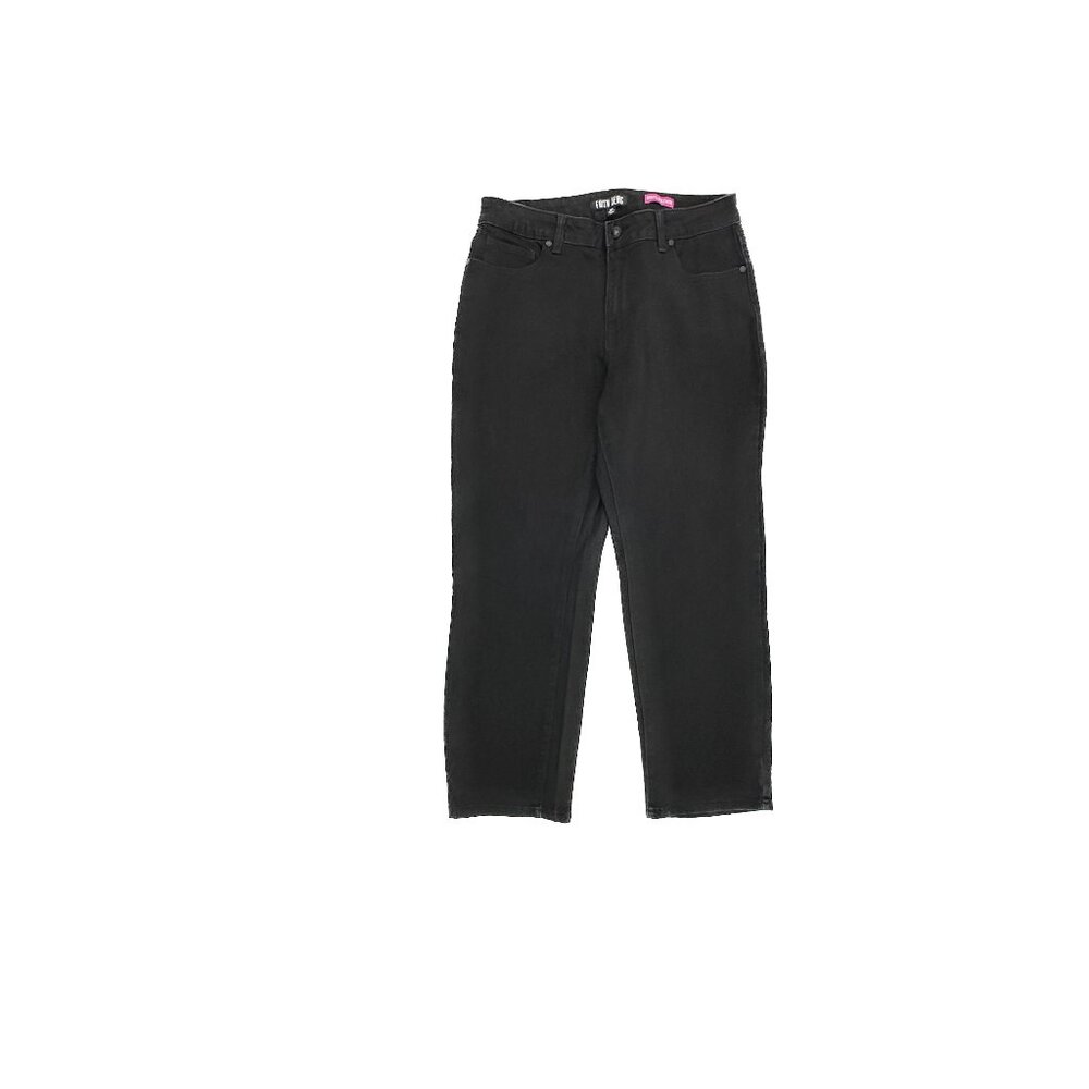 Faith‎ Jeans Straight Leg Women's size 8P Black Denim Jeans